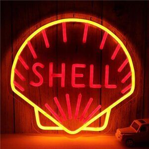 Shell Oil Logo LED Neon Sign Garage Shop Decor Man Cave Bar Mechanic Gear Head
